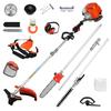Hedge Pruner 5 In 1 Lawn Mower, 52CC Gas Weed Trimmer, Cordless Trimmer 2-Stroke Brush Cutter, Handheld Chainsaw Edge