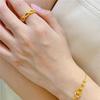 Gold Plated Interlocking Couple Finger Rings - Copper Open Hollow Design for Women's Fashion.