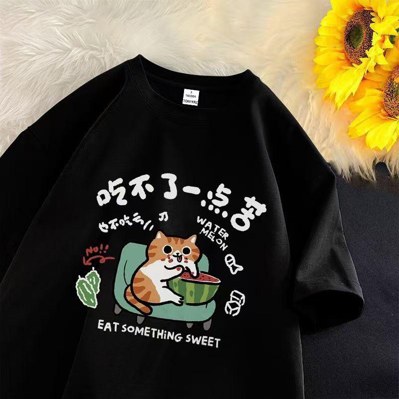 Cotton White Short-sleeved T-shirt Women 2025 Summer New Large Size Top Loose T-shirt