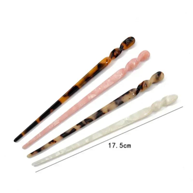 Čínský styl květinový tisk vlasové tyčinky vintage acetátové pryskyřice dámské sponky do vlasů klip pin pokrývky hlavy svatební šperky doplňky