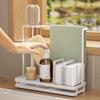Self-draining Kitchen Dishcloth Drain Rack Steel Durable Dishcloth Holder Portable Storage Rack Above The Sink Kitchen Utensil