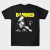 Men Black Print T-shirt The Damned Vintage No-Cut Transfer Paper Print Cotton Tshirt