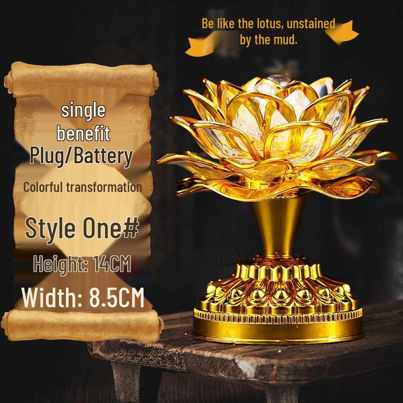 2026 Seven-Color LED Buddha Lamp: Multicolor Lotus Guanyin Offering Lamp