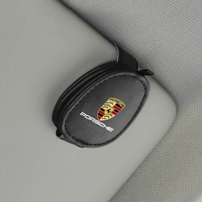 

Автомобильный Клип для Очков Хранение на Козырьке Аксессуары для Porsche Cayenne Panamera Macan 911 718 Taycan Boxster Cayman918 чёрный