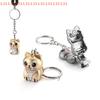 Portable Fingernail & Toenail Clippers 3D Dog Keychain Foldable Nail Cutter Stainless Steel Rotary Manicure Trimmer