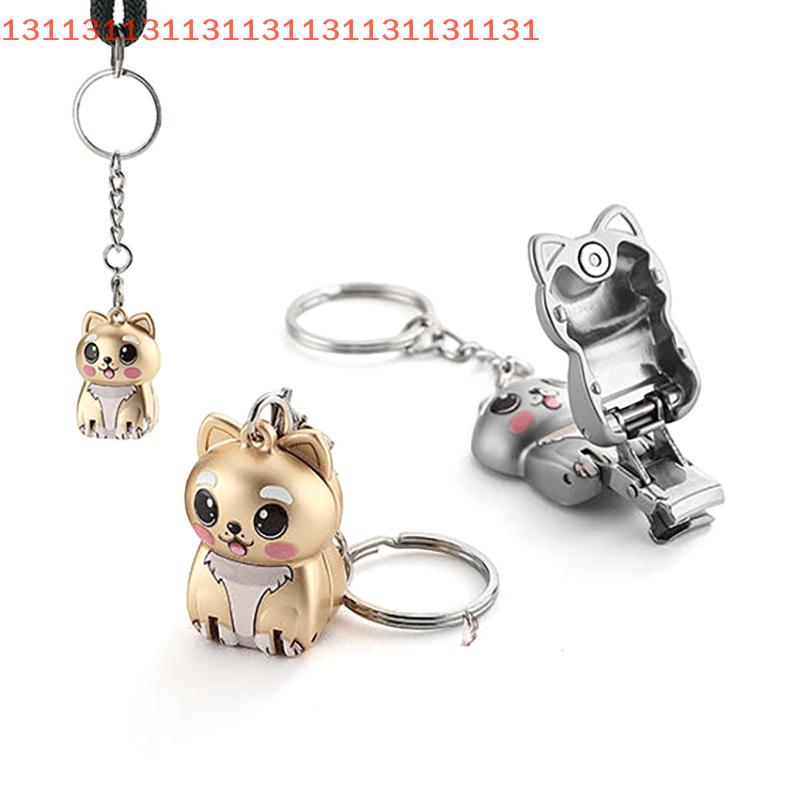 Portable Fingernail & Toenail Clippers 3D Dog Keychain Foldable Nail Cutter Stainless Steel Rotary Manicure Trimmer