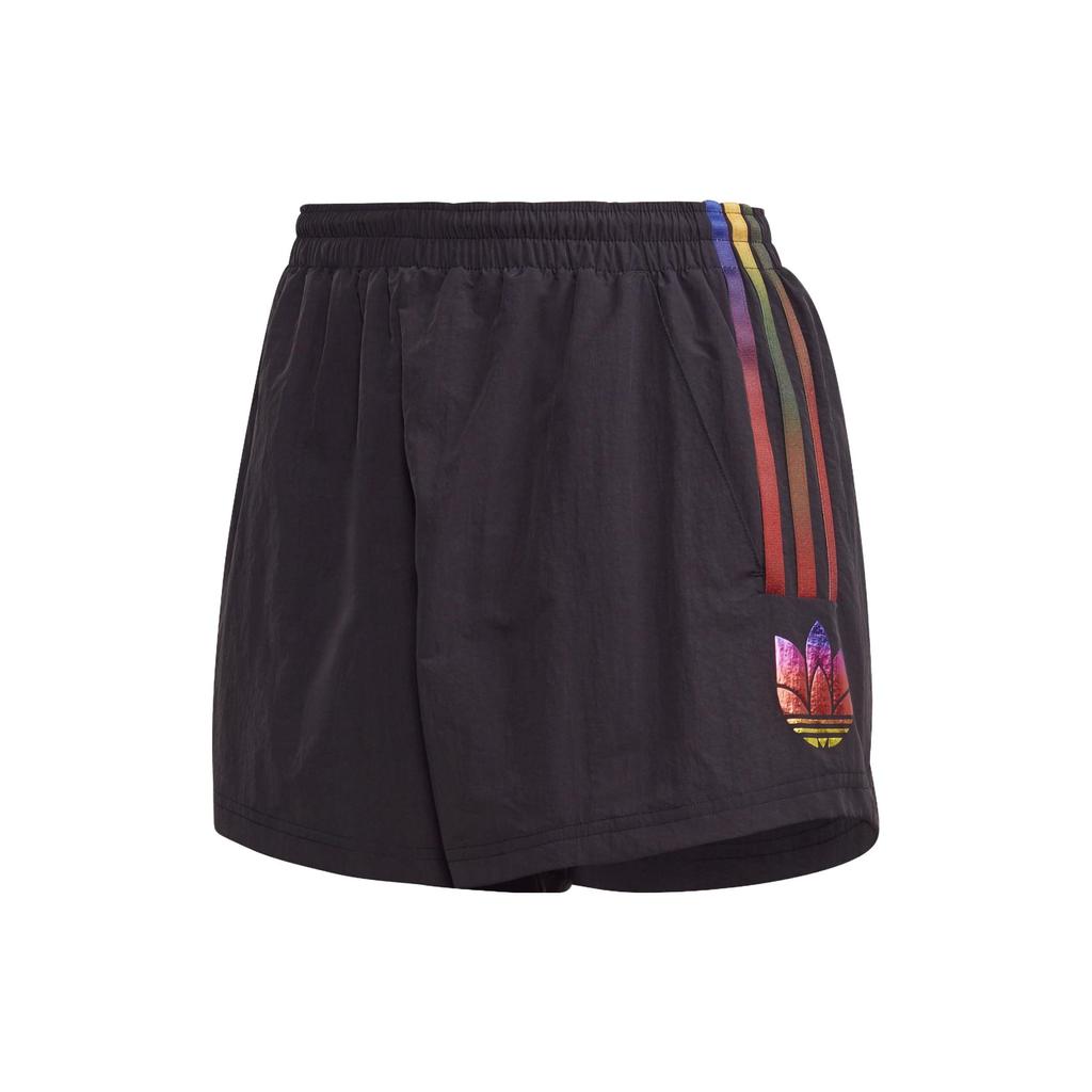 Adidas Originals Logo Print Elastic Waist Casual Shorts Women Bottoms Black GD3970