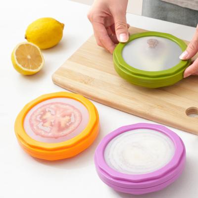 Avocado Saver Holder Onion Storage Container BPA-Free Fruit Vegetable Keeper for Fridge Space Saving Lemons Tomatoes Garlic Storage Containers
