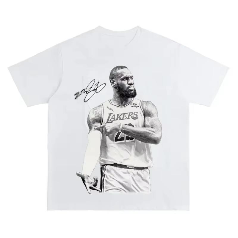 2026 Letní Nové Basketbalové Tričko LeBron James Černé Originální Americký Streetwear pro Muže a Ženy Oversize Bavlněné Oblečení