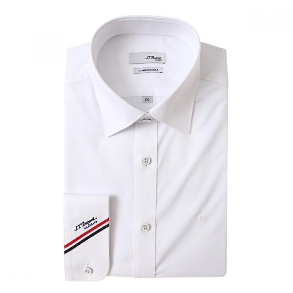 S.t. Dupont Long Sleeve Slim Fit White Shirt Se5fm22ls931swh 95