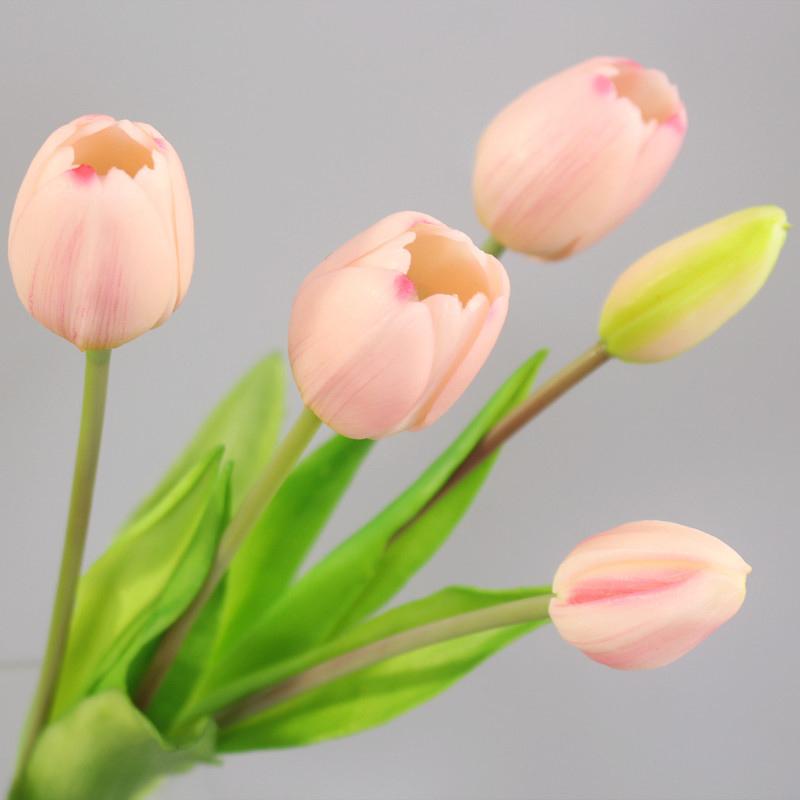 Luxury Silicone Real Touch Tulips Bouquet დეკორატიული ხელოვნური ყვავილების სახლის დეკორაცია