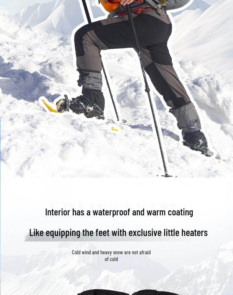 Water-Repellent Outdoor Gaiters: Snowproof, Sandproof & Mudproof Leg Protection for Mountain Climbing