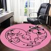 1pc PawPrints Heartbeat Office Round Area Rug,  Mat Suitable For Office, Under Office Chairs Bedroom Living Room Home Decor, Room Deco
