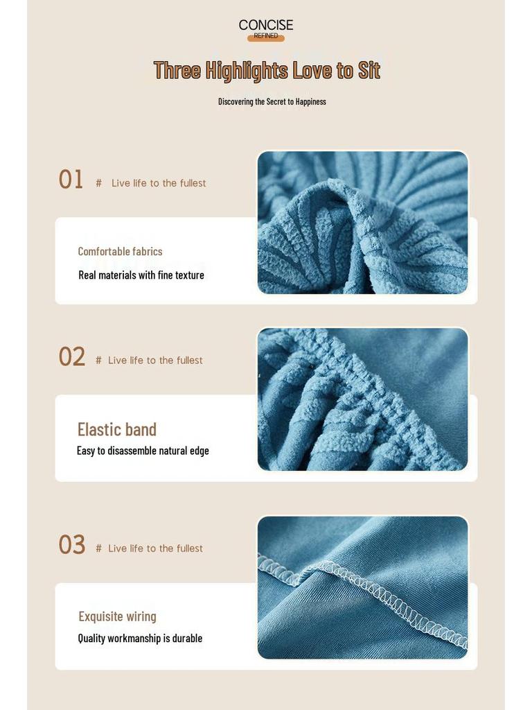 3D Jacquard Non-Slip Elastic Sofa Bed Cover - Full Coverage & Dirt-Proof for Armless Foldable Sofas