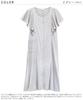 Nishiki Maternity Short Flared Sleeve Dress with Nursing Cotton Blend Jersey Knit Front Long Nursing Nightgown Size Pajamas, Summer, Sleeve, Opening,