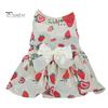 Pet Dress Summer Sweet Ribbon Bowknot Watermelon Strawberry Fruit Print Sleeveless Two-legged Small Medium Dog Puppy Cat Outfit Clothes Pet