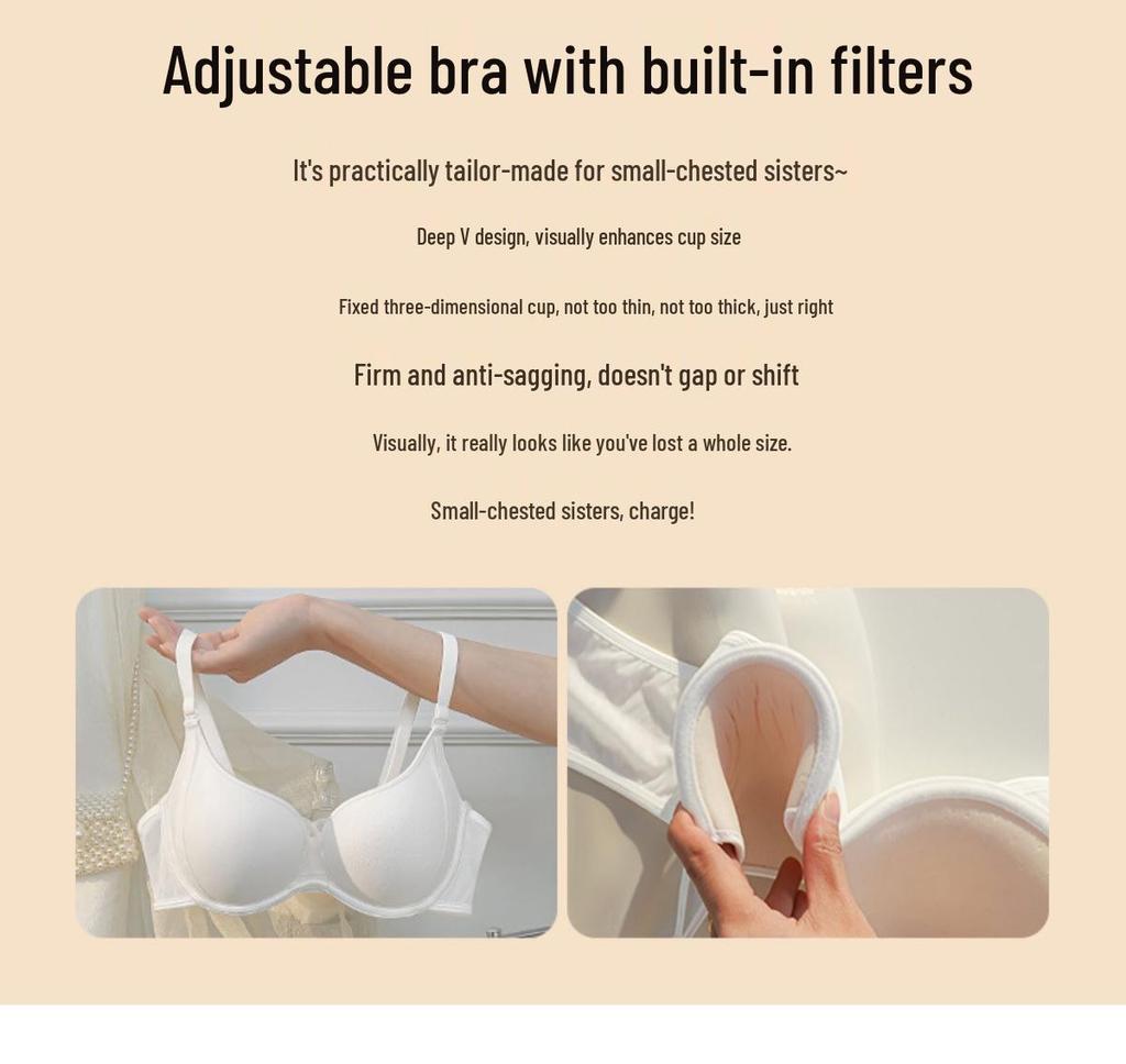 Sutien Push-Up Fără Cusături Pure Desire: Pune în valoare pieptul mic, Anti-cădere, Ajustabil, Suport sexy pentru femei