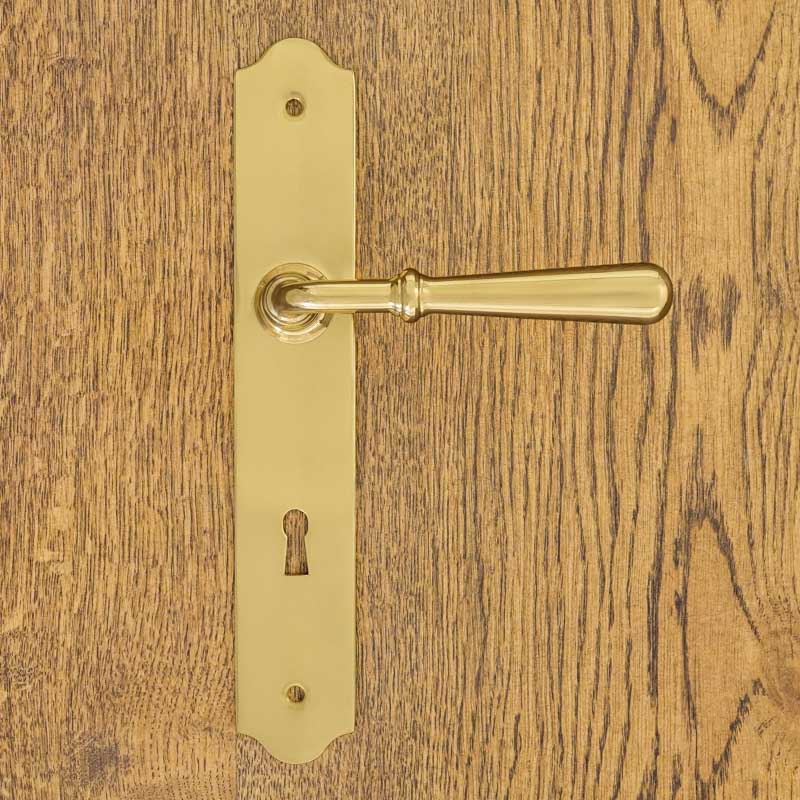 BARTON Door Handle with Key Plate 72 POLISHED BRASS