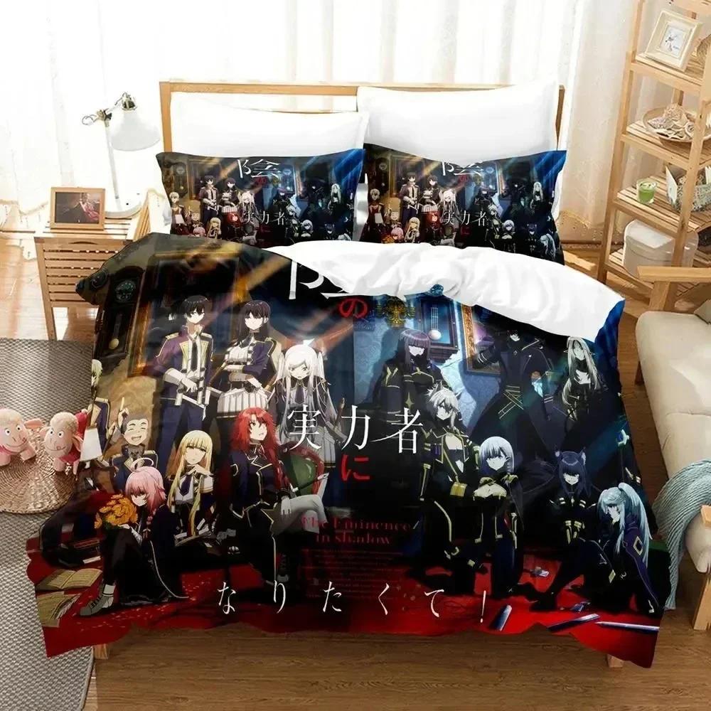 Anime Eminence In Shadow Bedding Set Printed Bed Set With Pillowcase Duvet Cover Soft Queen King Size Bedclothes Home Kids Adult