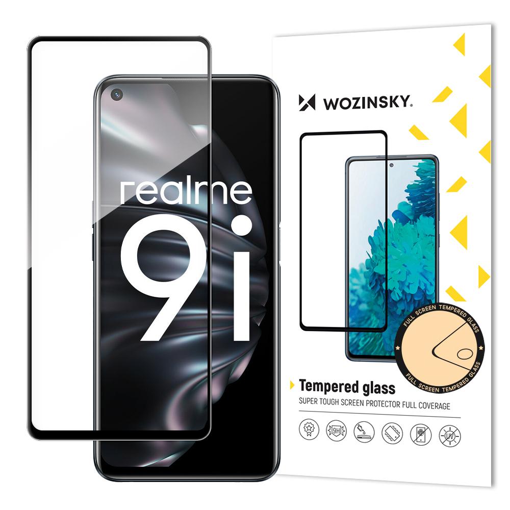 Szkło hartowane do Oppo A76 / Oppo A36 / Realme 9i na cały ekran z ramką - czarny
