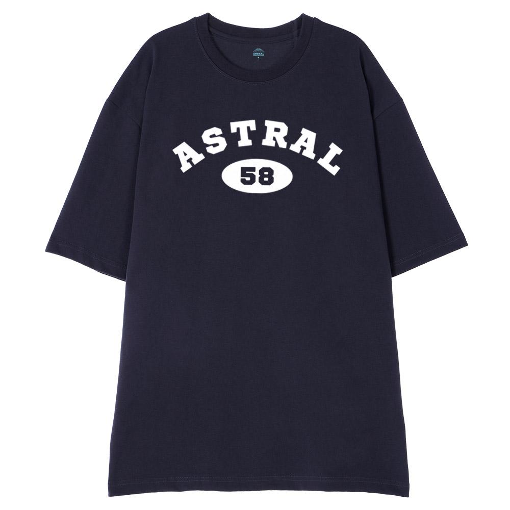 Astral Projection [Oversized] Astral 58 13-Count Cotton Round Neck Short Sleeve T-Shirt_Charcoal L