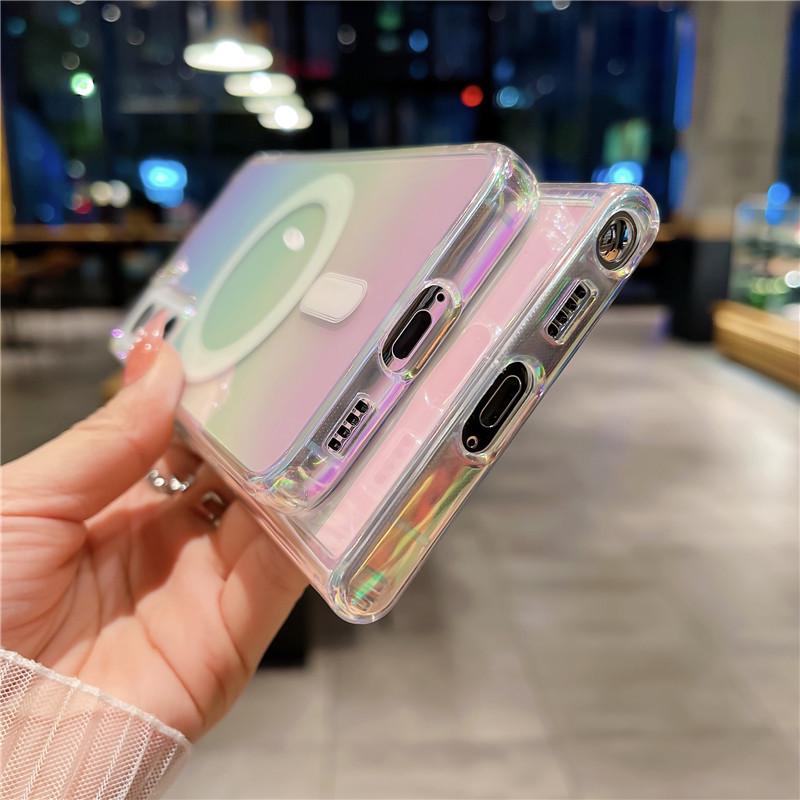 Magnetický kryt na telefon Samsung S26 Ultra Laser Gradient ZFold 6/7 Akrylový, odolný proti pádu, pro S25+