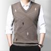 Men's Winter Jacquard Wool V-Neck Vest