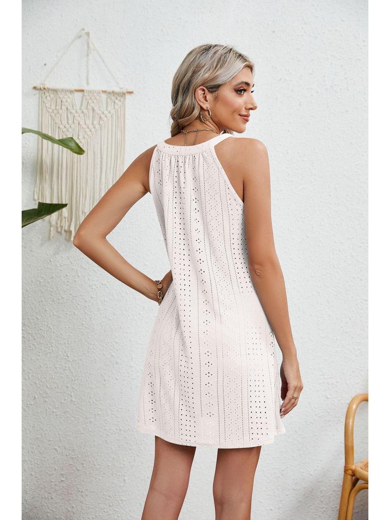 European and American Women's Sleeveless Halter Neck Beach Dress Cover-up