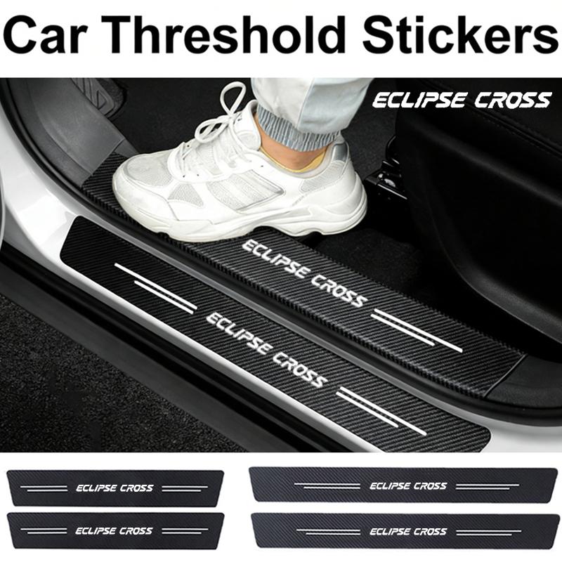 Car Tailgate Door Sill Protect Strip Interior for Mitsubishi Eclipse Cross Carbon Fiber Decals Threshold Anti Scratch Sticker