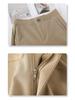 Women's Wide-Leg Navy Blue High-Waist Cropped Pants - Spring/Summer 2025 Casual Collection