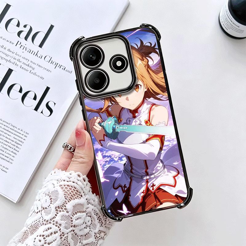 Sword Art Online Yuuki Asuna Soft Phone Case For Xiaomi Redmi Note 14 15 Pro Plus 13 12 11S 11T 5G 10 9S 9 Plating Anti-Fall Fun