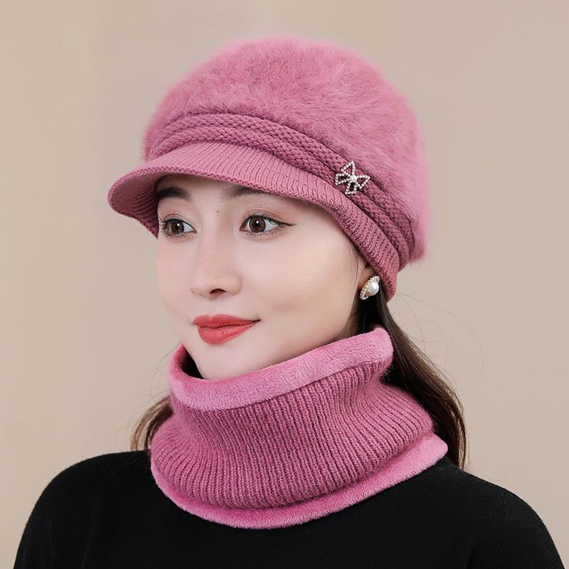 

Winter hat Female autumn and winter rabbit fur hat Thickened warm wool hat Separate hat