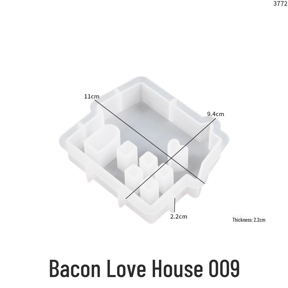 Heart and House Silicone Mold for DIY Epoxy and Aroma Candles