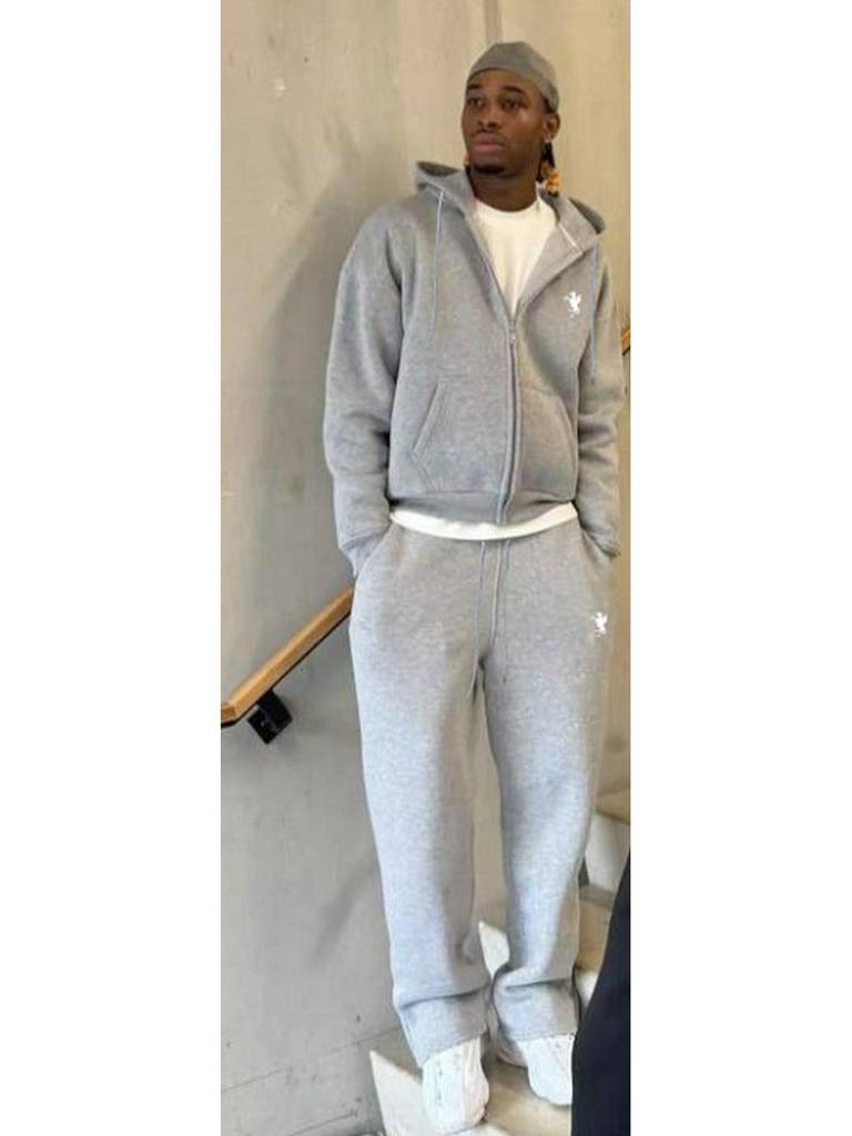 Pánská trendy podzimní ležérní mikina s kapucí a zipem, sada bund