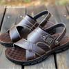 Fashion Classic Men's Sandals Solid Color PU Leather Man Summer Beach Slippers Casual Comfortable Open Toe Sandals Soft Gladiator Sandal