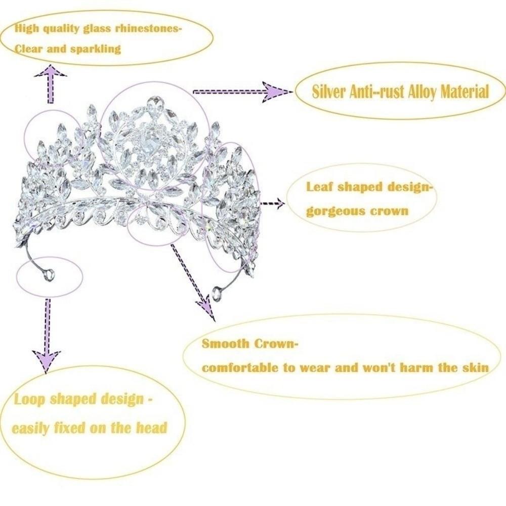 Rhinestone Bridal Crowns Zinc Zinc Alloy Queen Princess Tiara Simple Baroque Pageant Crowns Party Supplies