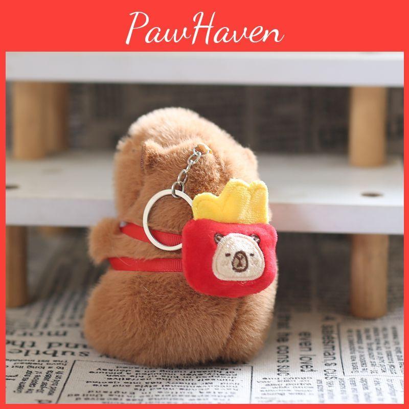 With Capybara Afternoon Tea Bag Plush Keychain Stuffed Gift For Kids Decor Bag