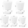 ABWR-5 Pack 5 Inch Self Watering Pots For Indoor Plants, Flower Pots Planter With Drainage Holes And Wick Rope White Easy Instal