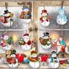 Set of 12 Rustic Christmas Snowman Ornaments Wood Pendant for Tree Decoration Charm for Wall Window Door