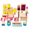Wooden Mini Furniture Pretend Play Set for Kids: Bedroom, Kitchen, Living Room - Ideal Baby Gift
