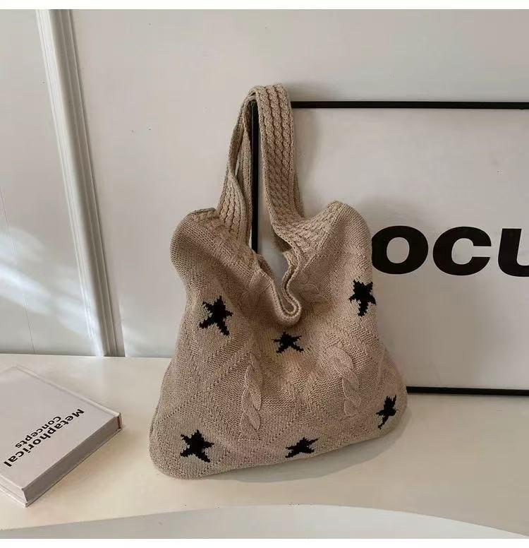 Handmade Woven Heart Tote Bag - Large Capacity Casual Beach Shoulder Bag