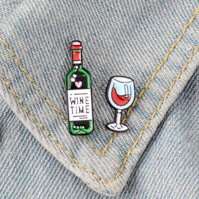 Broche Verre à Vin Rouge Cartoon - Badge Bijou Mini Mignon