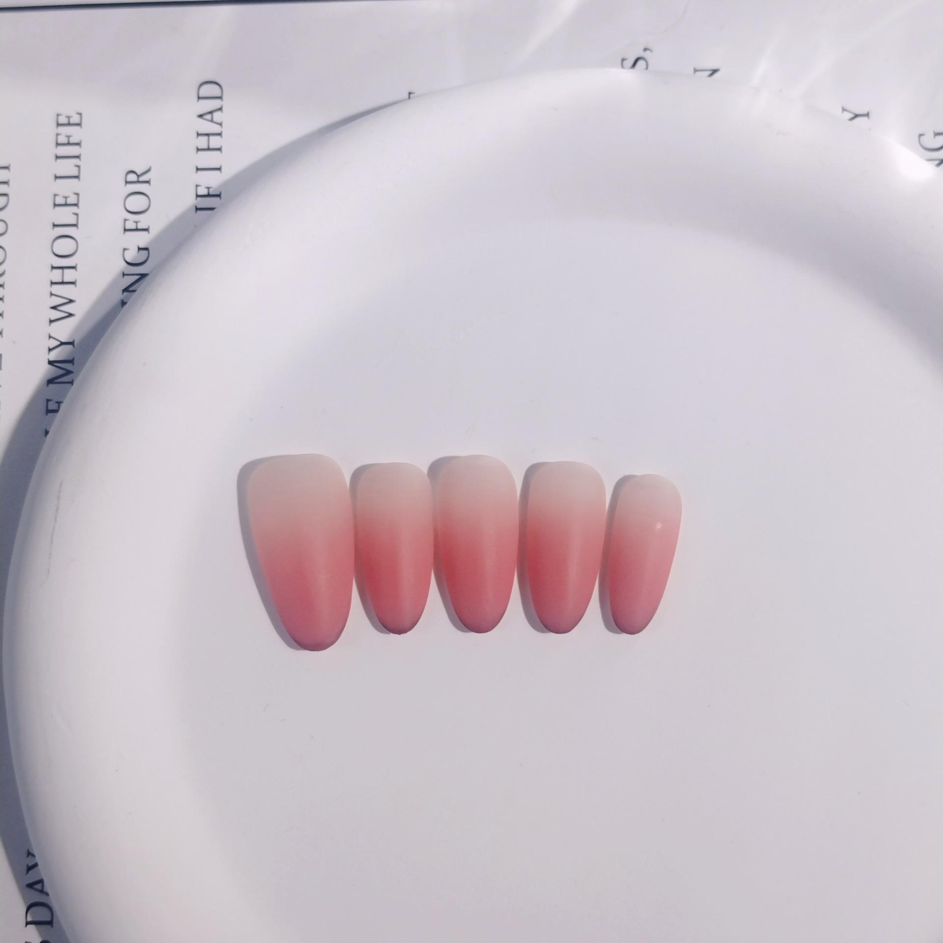 Luxurious Peach Gradient Matte Handmade Nails - Girly and Elegant Whitening Nail Art Medium