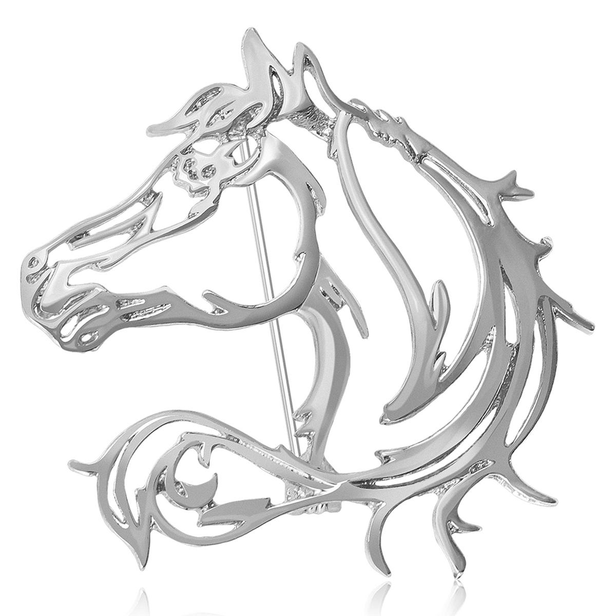 

Класичні Порожнисті Прості Брошки у вигляді Коня для Жінок Значки Зодіакальних Тварин Новорічний Подарунок Прикраси для Вечірки з Друзями 1 шт.