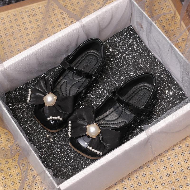 Children's princess shoes Spring and autumn children's foreign style Internet celebrity small leather shoes medium and large children's