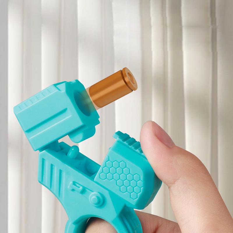 1PC Mini Gun Skořápka vysunutá Může spustit dekompresi EDC Prst Ring Pistole Fidget Spinner Ratchet Úzkost Uvolnění stresu Dětské zbraně