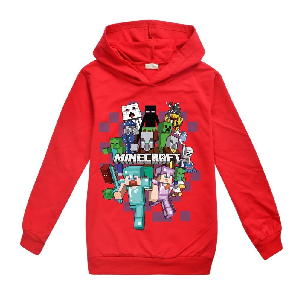 Minecrafted Hoodie for Kid Toddler Kawaii Long-sleeved BOY Winter Thin Sweatshirt Fashion Idol Printed Warm Children's Tops Gift
