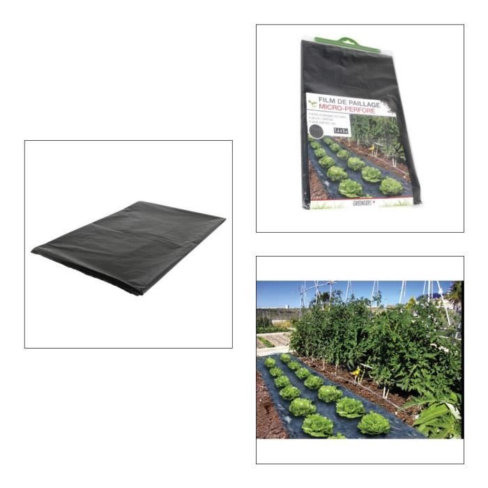 Toile de paillage pour jardin GREENGERS - 1,4m x 5m - Anti-mauvaises herbes et micro-perforée