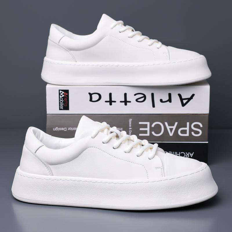 Fashion 2025 Genuine Leather Casual Sneakers Men “White Leather Sneakers Breathable Non-Slip with Cushioned Insole for Daily Wear