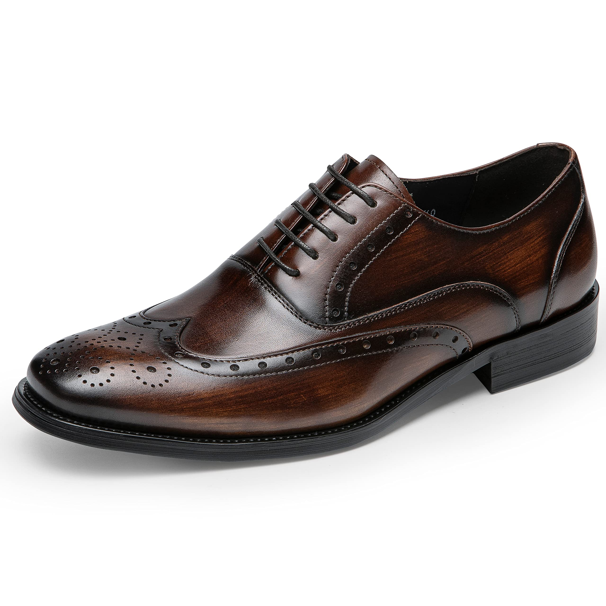 

Foxsense Leather Business Dress Genuine Premium Size Men s Shoes, Leather, Straight-Tip, Wingtip, Lightweight, Formal, Brown, 27.0 cm, 1062-A7-22